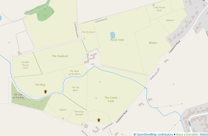 Map showing field names in Clonmoran