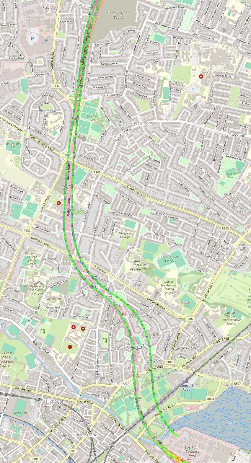 Port Tunnel track logs